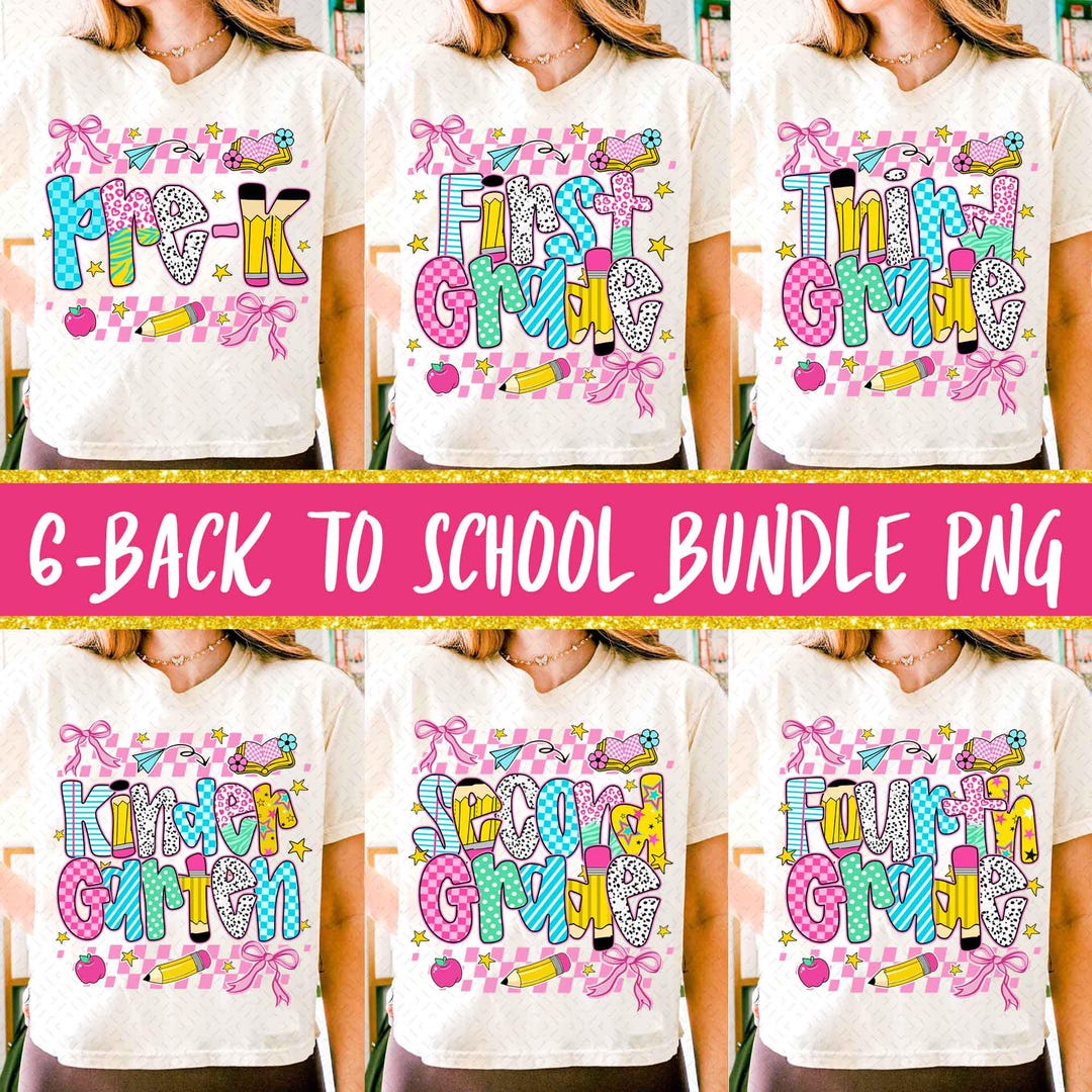 Preppy Back to School Bundle PNG, Coquette Teacher First Day of School ...
