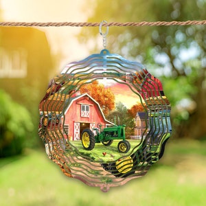 Wind Spinner Png, Tractor Wind Spinner Sublimation Design, Wind Spinner For Outdoor Design, Wind Spinner Template, Farmer, Barn