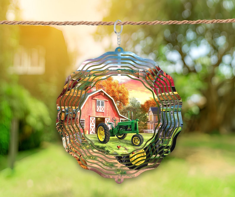 Wind Spinner Png, Tractor Wind Spinner Sublimation Design, Wind Spinner For Outdoor Design, Wind Spinner Template, Farmer, Barn
