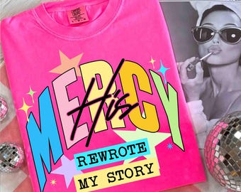 Su Misericordia reescribió mi historia Preppy Png, Mujeres cristianas Png, Preppy Everyday Jesus Floral png, Versículo bíblico png, Sublimación de Jesús, A cuadros