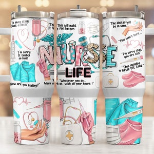 Nurse 40oz Quencher Tumbler Wrap, Gift For Nurse, Nurse Tumbler Png, Nurse Png, 40oz Tumbler Wrap, Digital Download, Nurse Printable