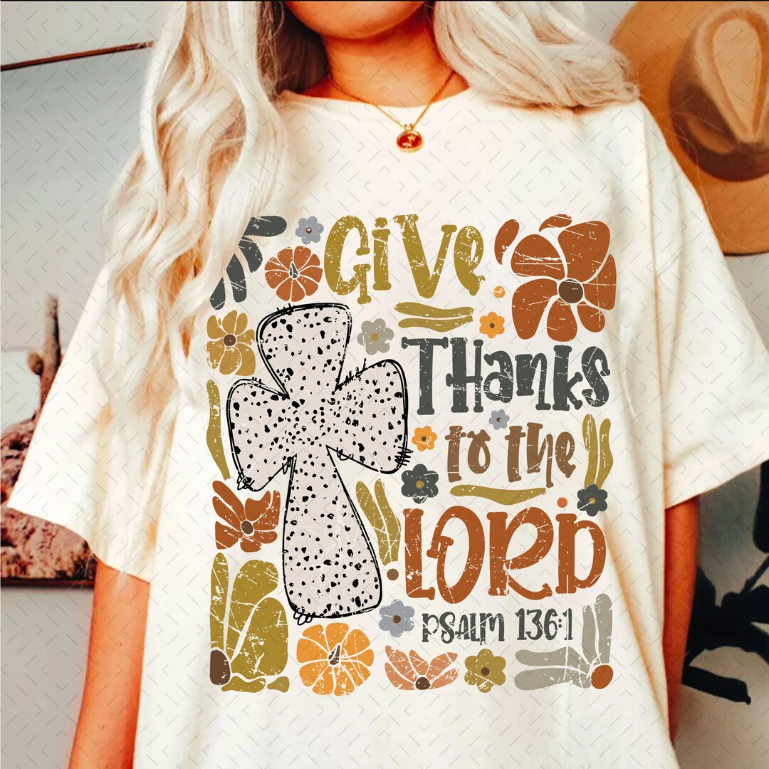 Give Thanks to the Lord Png, Fall Pumpkin PNG, Thanksgiving Png, Bible