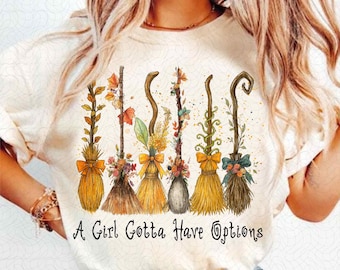 A Girl Gotta Have Options Png, Retro Halloween Png, Witches Png, Halloween Png, Spooky Season Png, Feeling Witchy Png, Trendy Halloween Png