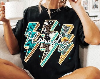 Western Howdy PNG, Sublimation de Howdy à motifs rétro, conception de chemise de cow-girl de l'an 2000, damier en peau de vache turquoise Png, Howdy Png