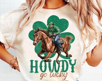 Howdy Go Lucky png, St. Patrick's Day png, St. Patrick's, Shamrock png, retro st patricks png, grappige St. Patrick's png, klaver png, png-bestand