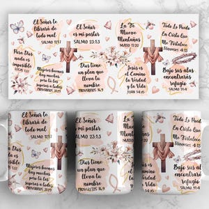 SPANISH Bible Verse Png 11oz / 15oz MUG Sublimation Designs, Mug sublimation Png, Do it Yourself, Christian Gift for Her, Digital Download