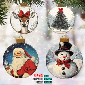 Retro Christmas Ornament PNG, Vintage Christmas png, Merry Christmas png, Retro Christmas Ornament Png Designs, Christmas Ornaments png file