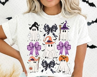 Coquette Halloween Ghost Png, Ghost Floral Halloween png, Girly Halloween png, Spooky Season Png, Bow Halloween Vibes , Witchy Design