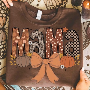 Checkered Fall Mama Png, Autumn Png, Fall Png, Retro Fall Mom Sublimation Design, Fall Season Png, Leopard Fall Png, Preppy Cozy Fall Png