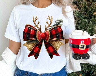 Kerstcoquette strik png, coquette kerst png, rendierstrik png, kerstsublimatieontwerp, kerstshirtontwerp, kerstman png