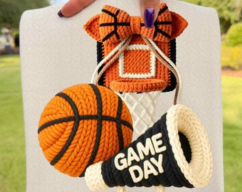 Game Day Basketball PNG, faux yarn basketball Png, Crochet basketball png, Game day Shirt design, basketball season png, basketball mom png