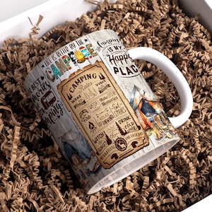 Bienvenido a nuestra plantilla de taza envolvente de taza de camping Campfire de 11 oz y 15 oz, sublimación, PNG de alta calidad, descarga digital instantánea