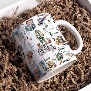 Fishing Life Mug Wrap Sublimation Template, 11oz & 15oz Designs, Cricut Mug Press PNG, Instant Digital Download, High-Quality PNG