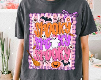 Coquette Halloween Spooky Png, Preppy Halloween Spooky Sublimation Design, Spooky Season png, Fall Pumpkin Halloween Shirt png, Ghost png
