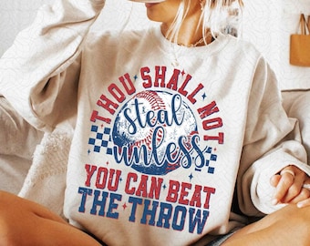 Retro Baseball Png, Funny Baseball Png, Thou Shall Not Steal, Game Day PNG, Checkered Baseball Png, Baseball Mama Png, Baseball Mom Png