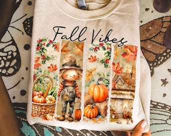 Fall Vibes Png, Fall Pumpkin Shirt Design, Fall Brushstroke Sublimation, Girly Autumn Vibes Png, Fall Scarecrow Png, Cozy Autumn Harvest Png