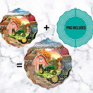 Wind Spinner Png, Tractor Wind Spinner Sublimation Design, Wind Spinner For Outdoor Design, Wind Spinner Template, Farmer, Barn