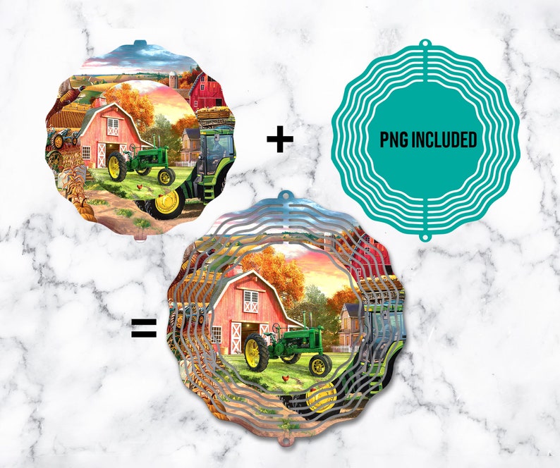 Wind Spinner Png, Tractor Wind Spinner Sublimation Design, Wind Spinner For Outdoor Design, Wind Spinner Template, Farmer, Barn