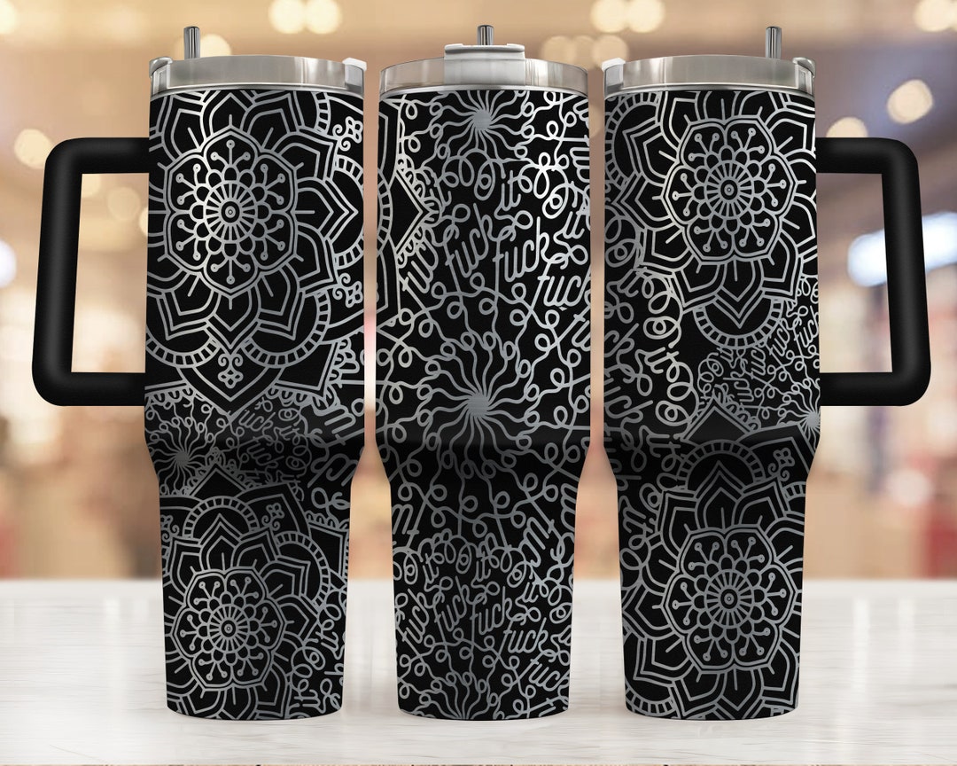 Cuss Word Mandala F ck Mandala Laser Engraved Full Wrap Design For 40oz 