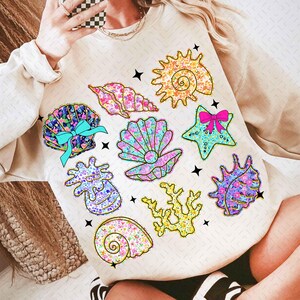 Wildflower Seashell Clam Summer Png, Summer Vibes Png, Floral Summer Png, Summer Beach Png, Wildflower Summer Design, Summer Vacation Png