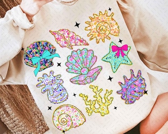 Wildflower Seashell Clam Summer Png, Summer Vibes Png, Floral Summer Png, Summer Beach Png, Wildflower Summer Design, Summer Vacation Png