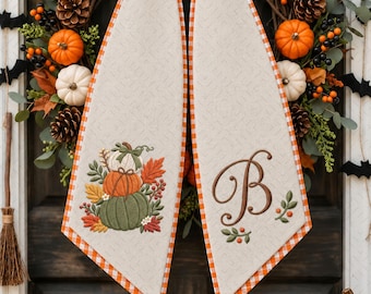 Fall Stacked Pumpkin Embroidery Design, Autumn Leaves Fall Machine File ((Digital Download)