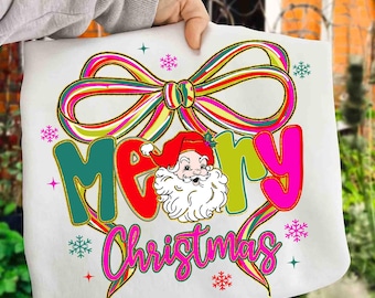 Merry Christmas Coquette Png, Preppy Christmas Shirt Png, Christmas Santa Claus png, Xmas png, Bow Christmas Png, Christmas Sublimation Png
