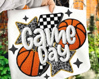 Game Day Basketball PNG, faux yarn basketball Png, Crochet basketball png, Game day Shirt design, basketball season png, basketball mom png