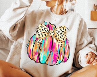 Colorful Coquette Gold Glitter Pumpkin Png, Girly Fall Pumpkin Design, Bright Color Fall Pumpkin Png, Dalmatian Dots Bow Fall, brushstroke