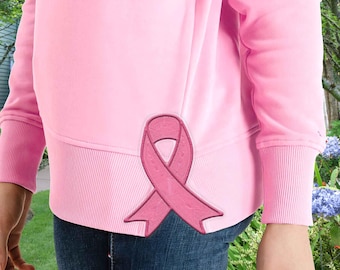 Cancer Ribbon Bow Applique side Bow machine embroidery designs thin narrow ribbon in multiple 2 sizes sweatshirt Bow Embroidery Design