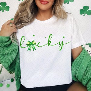 Lucky St.Patricks Day Coquette Png, St Patricks day png, Lucky png, St Patrick Bow Png, St Pattys day png, Girl st patricks day, Shamrock