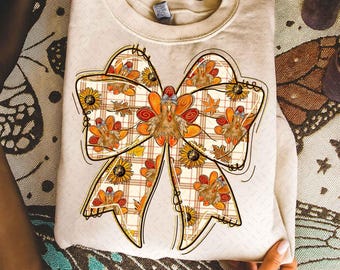 Coquette Turkey Bow Png, Preppy Thanksgiving Gobble Png, Plaid Fall Turkey Png, Boho Fall Floral Png, Thankful Turkey Png, Girl Turkey Png