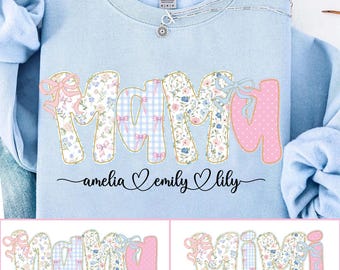 Preppy Floral Mama Bundle Png, Grandmillennial Floral Png, Leopard Png, Mama Floral Png, Mama z imieniem dla dzieci, Striped Mama Png, Dzień Matki