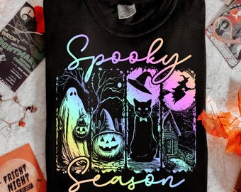 Spooky saison Png, vintage Halloween horreur nuit Png, tendance Halloween PNG, conceptions de chemise d'Halloween, rétro Halloween PNG, film d'horreur PNG