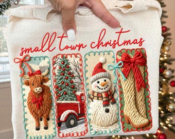 Latch Hook Yarn Crochet Small Town Christmas Coquette png, Red Vintage Truck png, Retro Christmas png, Vintage Christmas, Coquette Xmas png