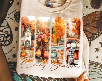 Cozy Season png, Watercolor Fall vibes Png, Brushstroke Png, fall png, Fall png, autumn png, retro fall png, Fall design, Fall Autumn Shirt