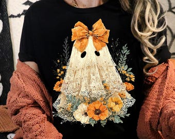 Encaje fantasma de otoño de Halloween PNG, calabaza rosa femenina PNG, lazo floral de otoño PNG, Halloween PNG, vibraciones de otoño PNG, temporada espeluznante PNG popular ahora