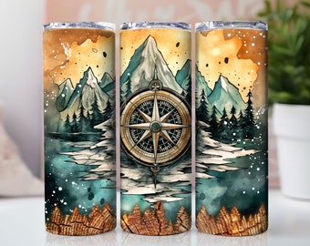 Outdoor tumbler design, adventure sublimation design, nature wrap, camping wrap, 20 oz sublimation tumbler wrap digital download outdoorsy