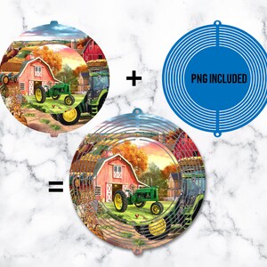 Wind Spinner Png, Tractor Wind Spinner Sublimation Design, Wind Spinner For Outdoor Design, Wind Spinner Template, Farmer, Barn