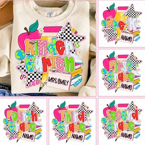 Preppy Back To School Bundle, Kindergarten, First Day Of School, Kindergarten Pre-k 1st 2nd 3rd Grade Png, Back To School PNG