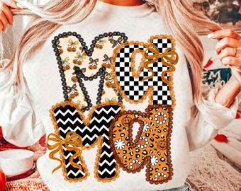 Mama Pumpkin Leopard PNG, Fall Halloween Sublimation Design, Checkered Mama Shirt PNG, Coquette Halloween Png, Trendy Autumn Digital