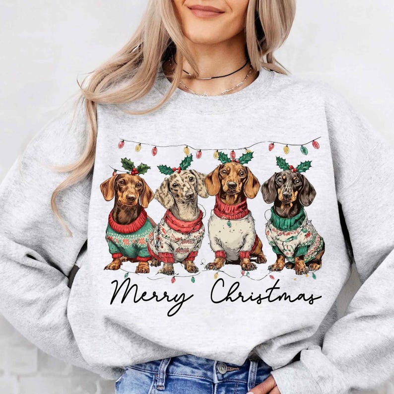 Merry Christmas Dachshund Dog PNG, Cute Puppies, Christmas Holiday Pet ...