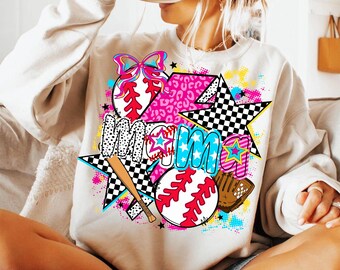 Baseball Mama Coquette Png, Preppy Baseball Png, Brushstroke Baseball Coquette Png, Baseball Bow Png, Baseball Mama Png, Game Day Png