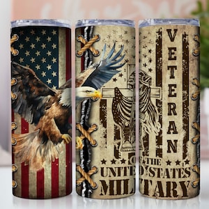 Memorial Day Veteran Military Tumbler Wrap Seamless Sublimation Design 20oz Skinny Tumbler Straight Tapered Tumbler PNG File DigitalDownload