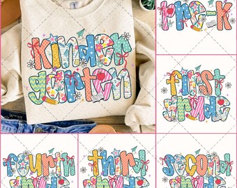 Preppy Floral Back to School PNG Bundle, Teacher Coquette First Day of School Png, Teacher Everyday Designs, Pre-k 1st/2nd/3rd/4th Grade