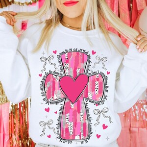 Pink brushstroke cross png, Let all that you do be done in Love png, Jesus valentine png, Valentine Png, valentine coquette png, bible verse