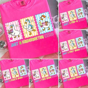Back to School Goose PNG Bundle, Coquette Teacher First Day of School Shirt Design, Preppy Neon Sublimation, Pre-k 1st/2nd/3rd/4th Grade