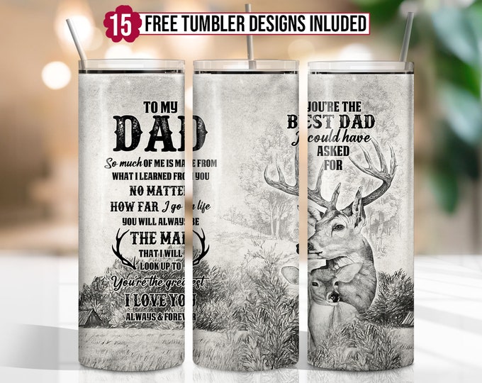 Bonus Dad Tumbler Wrap PNG, Fathers Day 20 Oz Skinny Tumbler ...