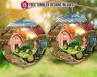 Wind Spinner Png, Tractor Wind Spinner Sublimation Design, Wind Spinner For Outdoor Design, Wind Spinner Template, Farmer, Barn