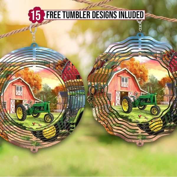 Wind Spinner Png, Tractor Wind Spinner Sublimation Design, Wind Spinner For Outdoor Design, Wind Spinner Template, Farmer, Barn